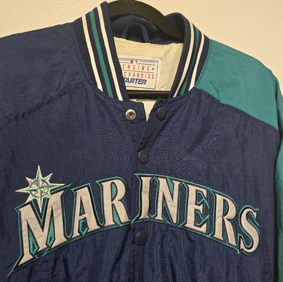 EUC Men's Vintage 90's MLB Seattle Mariners Starter Windbreaker Jacket Large - Picture 2 of 7